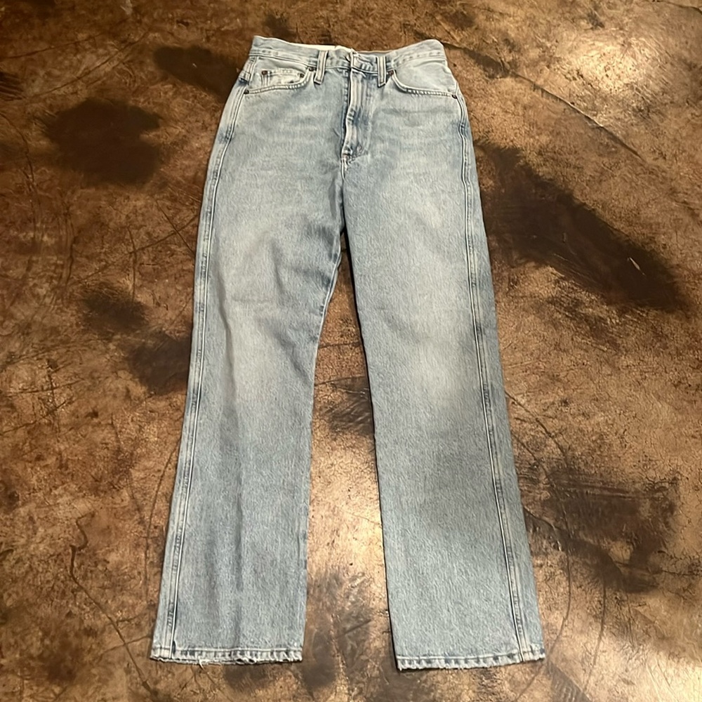 Agolde Pinch Waist High Rise Kick Riptide Jeans 25